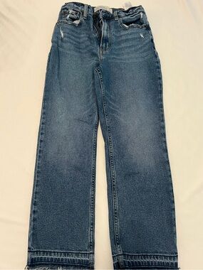 Abercrombie & Fitch Ankle Straight Ultra High Rise Jeans - Light Blue